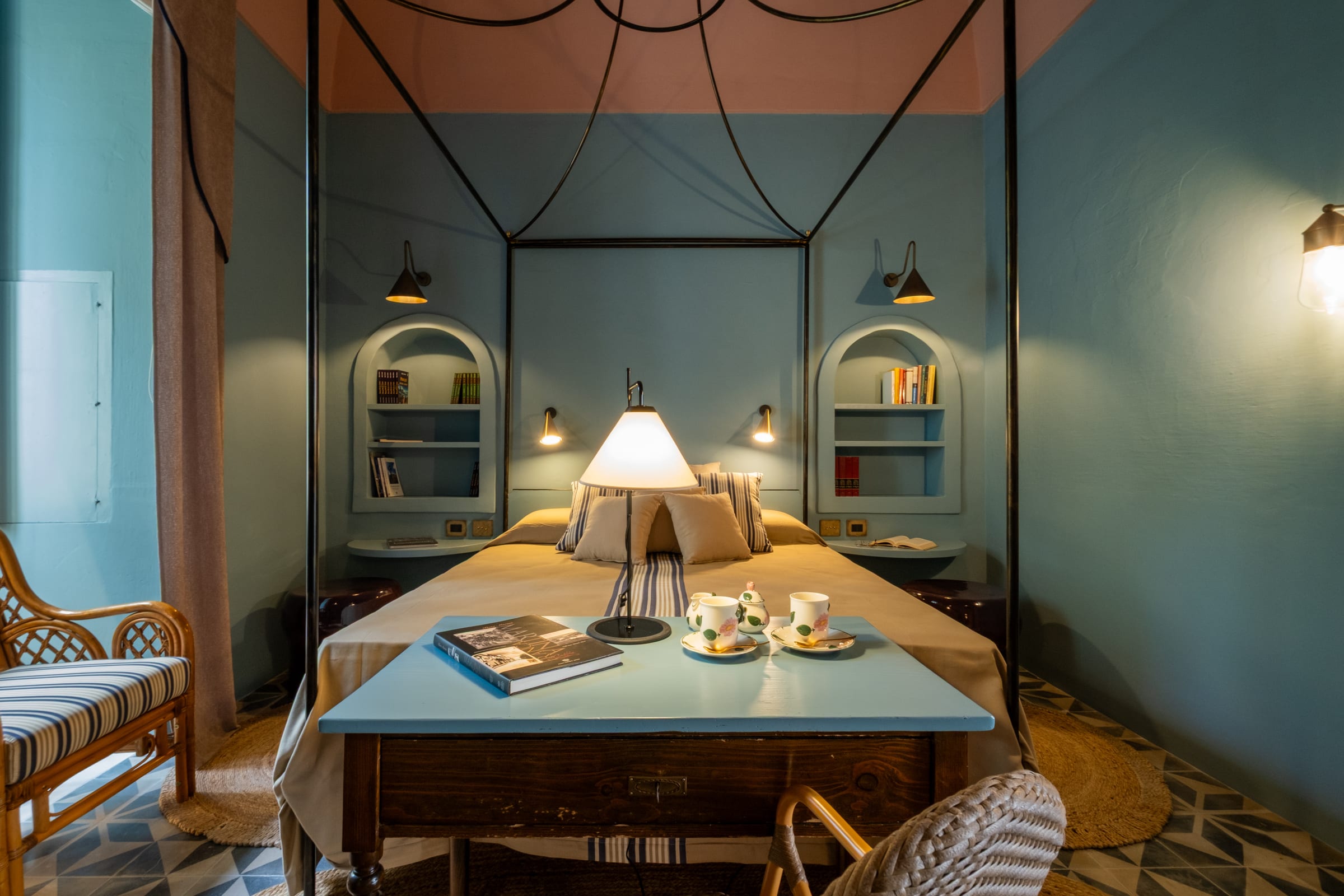 Vitalis Caeli suite in warm terracotta and coral tones